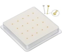 20PcsBox 10mm12mm Dainty Tiny Ball Nose Studs Piercing Jewelry Pircing Nariz Nez Joyera Cuerpo 2202248413945