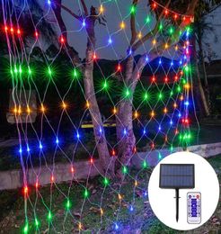 Strings 15x15M 3X2M LED Solar Net Mesh String Light Christmas Holiday Fairy Outdoor Garden Window Curtain Icicle Lights Garland4108207