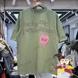 Men's T-Shirts Lucky Me T-shirt Men Women I See Ghost Tee Red Heart Print Tops Short Sleeve T240112