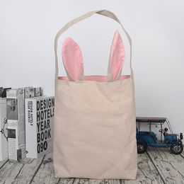 Easter Rabbit ear bag cotton linen storage bag gift tote bag