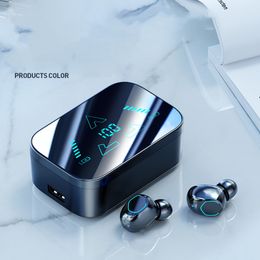 2024 New M48 slide Bluetooth headset High power HD Mirror digital display M49 flip-top Bluetooth headset Piano black