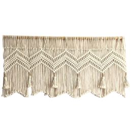 Macrame Valance Tapestry Hanging Large Hand-Woven Bohemian Tassel Curtain Home Decor Living Room Office Bedroom Wall Decor 240111