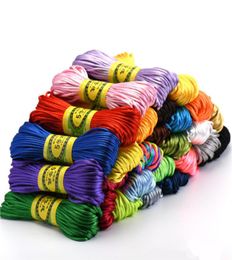 100m Mixed Nylon Black Rattail Satin Chinese Knotting Silk Macrame Cord Beading Braided String Thread1062154