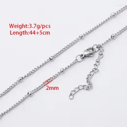 Pendant Necklaces Necklace Bare Chain Manufacturer 20pcs 44cm 5cm 2mm Thin Stainless Steel Side Body Clip Bead Fashion And Simplicity