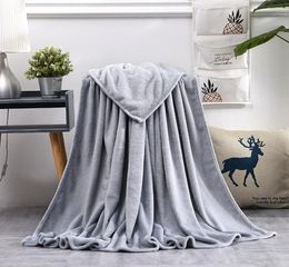 Soft Warm Coral Fleece Flannel Blanket For Beds Faux Fur Mink Throw Solid Colour Sofa Cover Bedspread Winter Plaid Blankets WLLWQ11261058