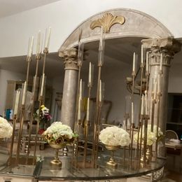 tall gold metal shelf clear table Centrepiece display wedding decoration acrylic flower stand Antique Tall Metal Floral Hoop Centrepiece For Wedding Table Decor