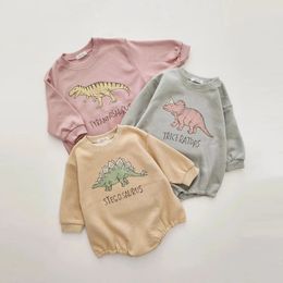 Baby Original Dinosaur Sweatshirt Romper Korean Autumn Baby Bodysuits Toddler Infant Boys Bodysuits Girl Outfits 240111