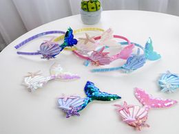 Glitter mermaid Hair Clips Sequins Hairband Barrettes Accessories for Kids Girls Teens Toddlers starfish shell girl039s hairpin9166333