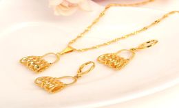24 k Yellow Fine Gold Filled PNG Pendant Necklaces Women Papua New Guinea Bilum Jewellery earrings african women girls Gift8331163
