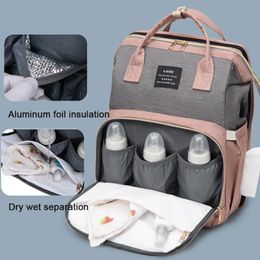 Baby Diaper Bags Mummy Fold Bed Backpack Maternity Waterproof Nappy Multifunction Nursing Changing Bag for MonDad Backpacks 240111