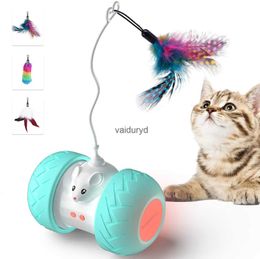 Cat Toys Interactive Cat Toys for Indoor Cats Automatic Kitten Toys Electronic with Mouse and 3 Feathers for Cats to Play Alone Exercisevaiduryd