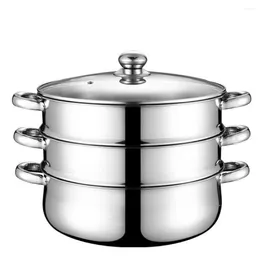 Double Boilers Stainless Steel Soup Pot For Steaming Kitchen Accessories Steamer Cooker Food Dumpling Cooking Utensils Noodle