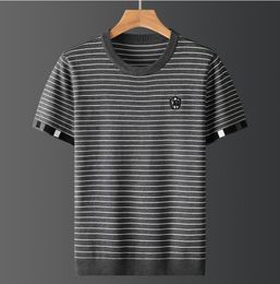 Men's T-Shirts Mens t shirt designer Spring and autumn short sleeved knitted sweater for men's high-end thin sweater T-shirt new base sweater