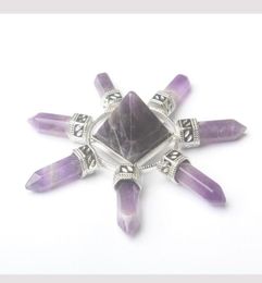 Pendant Necklaces Natural Rose Pink Quartz Clear Crystal Amethysts 7 Chakra Hexagon Prism Magic Wand Energy Tower Reiki Pendulum H9041886