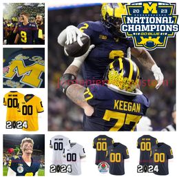 Michigan Wolverines national championship Football Jerseys 1 Roman Wilson 0 Mike Sainristil Kris Jenkins Rashan Gary 18 Colston Loveland 2 Blake Corum 9 J. J. McCarthy