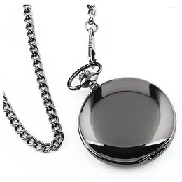 Pocket Watches Mens Watch Necklace With Gift Box -Black