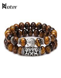 Noter 2pcsset Couples Distance Bracelet Men Women Natural Lava Stone Tiger Eye Braclet Vintage Strand Braslet Pulseira Beaded St2219379