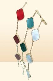 Silver Four Leaf Clover Necklace Designer Jewelry Set Pendant Necklaces Bracelet Stud Earrings Cleefs 18K Mother of Pearl Green Fl9445970