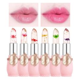 Sets 6pcs/set Flower Jelly Lip Blam Tint Makeup Clear Long Lasting Lips Moisturiser Colour Change Pink Cosmetics Korean Lipstick Set