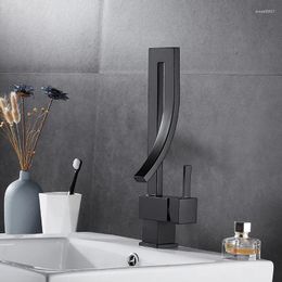 Bathroom Sink Faucets Copper Black Basin Faucet And Cold Water Tap Single Handle Paint Mixing Ceramic Plate Spool