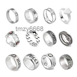 Mens Womens Designer Rings Double-g Shape Silver Couples Ring High-quality Version Spot Wholesale Luxury Jewellery ZN0Z