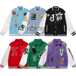 Men's Biker Jacket Men Baseball Wear Luxury Brand School Team Fashion Ladies Man Embroidered Letter Pattern Single Breasted Street Women's Jackets 491Z