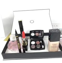 Makeup Set Collection Foundation Eye Shadow Palette Matte Lipstick 15ml Perfume 6 in 1 Cosmetic Kit with Gift Box for Women high quality fast ship 48pcs