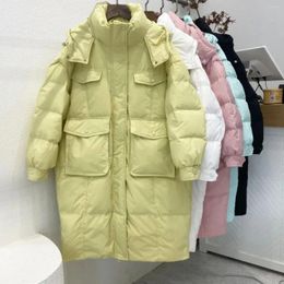 Women's Trench Coats Women 2024 Winter Eiderdown Cotton-padded Jacket Long Loose Thick Plus Size Coat Korean Outerwear