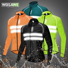 WOSAWE Men Cycling Windbreaker Bicycle Long Sleeve Coat Water Resistant Outdoor Sport Jersey Bike Jacket Cycling Clothing 240112