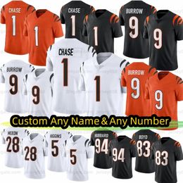 Ja'Marr Chase Joe Burrow Football Jersey Tee Higgins Jake Browning Evan McPherson Joe Mixon Sam Hubbard Logan Wilson Trey Hendrickson Cam Taylor-Britt Men Women Youth