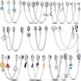 HOT Sale Sterling Sier Safety Chain Fit Original Bracelet DIY Jewellery For Women Fashion Making Shining Charm