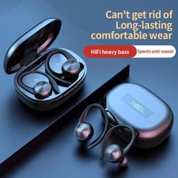 Headphones Sports Wireless Headphones With Mic IPX5 Waterproof Ear Hooks BluetoothCompatible Earphones HiFi Stereo Music Earbuds For Phone