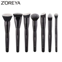 ZOREYA Black Makeup Brushes Set Eye Face Cosmetic Foundation Powder Blush Eyeshadow Kabuki Blending Make up Brush Beauty Tool 240112