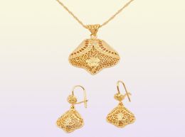 Necklace earrings set 18K gold Color jewelry sets African women bridal Dubai wedding jewellery wife gifts party Ornaments8164763