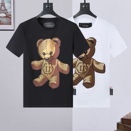 PLEIN BEAR T SHIRT Mens Designer Tshirts Brand Clothing Rhinestone PP Skulls Men T-SHIRT ROUND NECK SS SKULL Hip Hop Tshirt Top Tees 16707