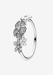 Authentic 925 Sterling Silver Flowers RING Women Girls Summer Jewellery for Sparkling Flower Daisy bouquet Rings with Origin7371948