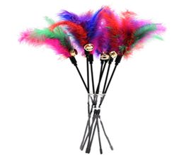 Funny Cat Toys Mixed Feathers Cat Sticks With Small Bell Playing Interactive Toy Pet Cat Supplies4871088