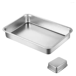 Dinnerware Sets Stainless Steel Square Basin Serving Holder For Buffet Pot Pots Tray Party Metal Fondue