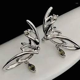 Stud Earrings Y2K Fairy Butterfly Ear Clips Angel Bone Clip Earring Elf Female Hole Cuff Hanging Fashion Jewelry