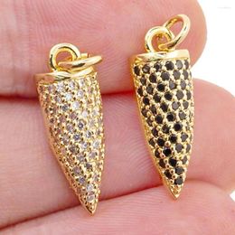 Pendant Necklaces 2024 Punk Cone Necklace Gold Plated Zircon Inlaid Handmade Charm Accessories For Men Personalized Jewelry