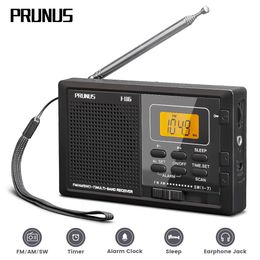 Radio Runus J116 Am/fm/sw 9 Band Portable Radios Receiver 12/24 H Time Display Digital Radio Alarm Clock Sleep Backlight 2 Aa Battery