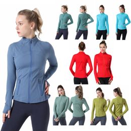 LL Giacca da Yoga da Donna Cappotto Sportivo da Allenamento Define Giacca da Palestra Fitness Abbigliamento Sportivo ad Asciugatura Rapida Top Sportivo da Corsa Felpa da Allenamento con Cerniera Solida Abbigliamento Sportivo