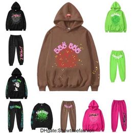 New 24ss designer Kids' Sp5der 555555 Hoodie Boys' Girls' fashion brand Spider Web Print Sweatshirts mens womens hoodie pants suit 34ID