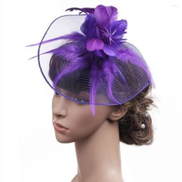 Party Decoration Women Hat Hair Accessories Gauze Feather Bow Veil Cheongsam Show Banquet Wedding Head Dressor Bride