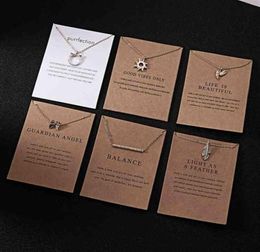 Fashion Creative Gift Gold Plated Charm Pendants Good Luck Karma Balance Make A Card Lady Women Necklace Jewelry For Girls258Z4840198