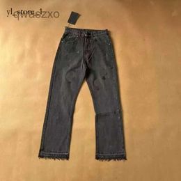 Men's Pants Jean Designer Purple Jeans Make Old Washed Chrome Straight Trousers Heart Prints Women Men Long Style21l2 6708