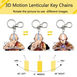 Anime Avatar The Last Airbender Aang 3D Motion Key Chains Bag Car Pendant Peripheral Gift Creative Ornaments