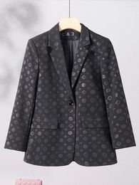 Women's Suits Office Blazer Coat For Women Long Sleeve Korean Casual Vintage Jacket Plaid Button Lapel Slim 2024 Spring Summer Coats