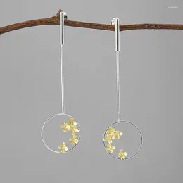 Dangle Earrings Designer Original Round Hollow Sweet-scented Osmanthus Falling Ladies Personality Elegant Silver Jewellery