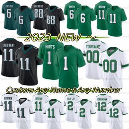 Jason Kelce Jalen Hurts Football Jersey Brown Goedert Darius DeVonta Smith D'Andre Swift Brian Dawkins Haason Reddick Nolan Jalen Carter Lane Johnson Men Women Youth